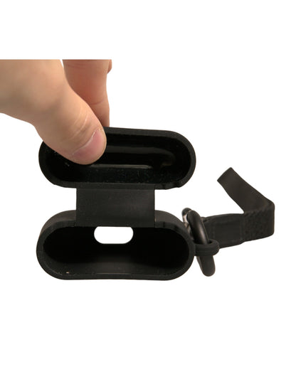 Dolce &amp; Gabbana – Airpods-Hülle aus schwarzem Silikonkautschuk mit Logoprägung