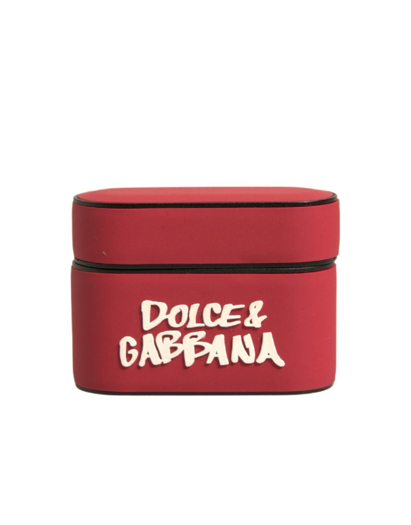 Dolce &amp; Gabbana – Airpods-Hülle aus rotem PVC mit geprägtem Logo