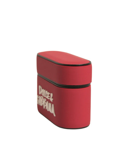 Dolce &amp; Gabbana – Airpods-Hülle aus rotem PVC mit geprägtem Logo