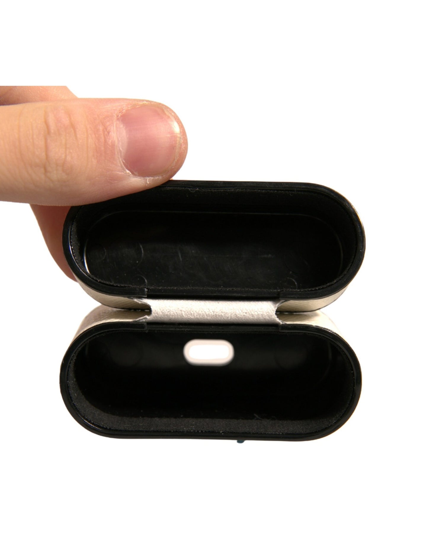 Dolce &amp; Gabbana Airpods-Hülle mit Logo-Plakette aus weißem Leder und Metall