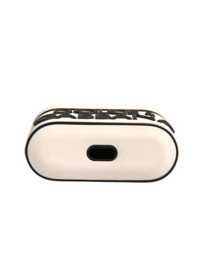 Dolce &amp; Gabbana – Airpods-Hülle aus weißem PVC mit geprägtem Logo
