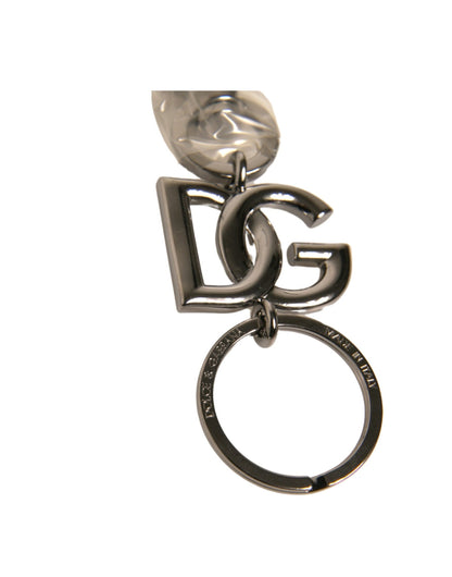 Dolce &amp; Gabbana Schlüsselanhänger mit DG-Logo, Messing, Silber