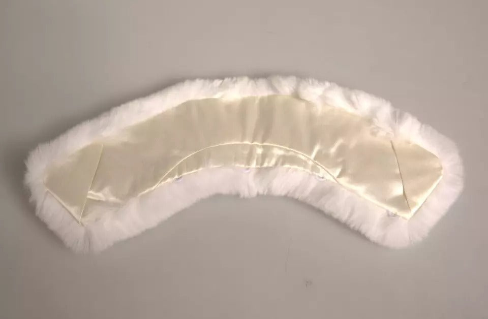 Dolce &amp; Gabbana – Wickelschal mit weißem Pelzkragen und Schulter