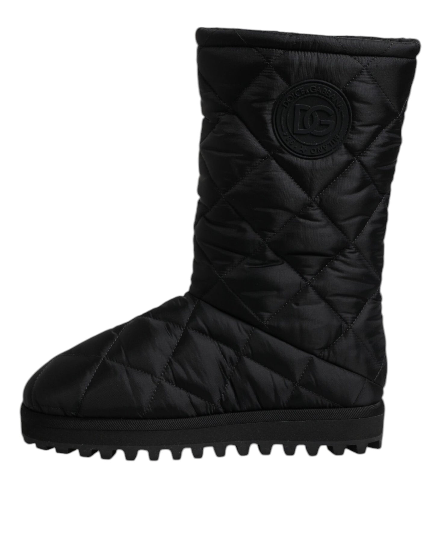 Dolce &amp; Gabbana – Winterschuhe aus gepolstertem Polyester in Schwarz mit halbhohem Schaft