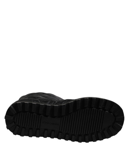 Dolce &amp; Gabbana – Winterschuhe aus gepolstertem Polyester in Schwarz mit halbhohem Schaft