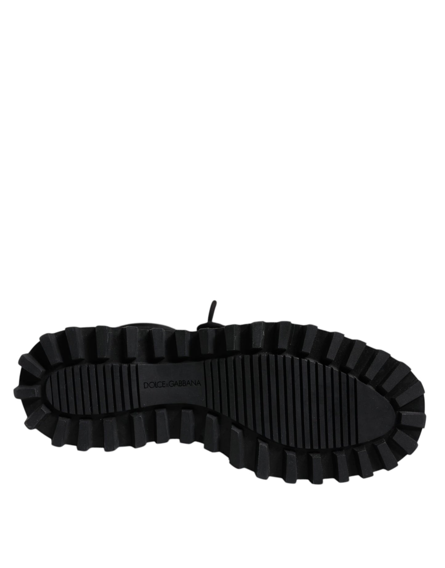 Dolce &amp; Gabbana – Schwarze, gepolsterte Schnürstiefel mit halbhohem Schaft