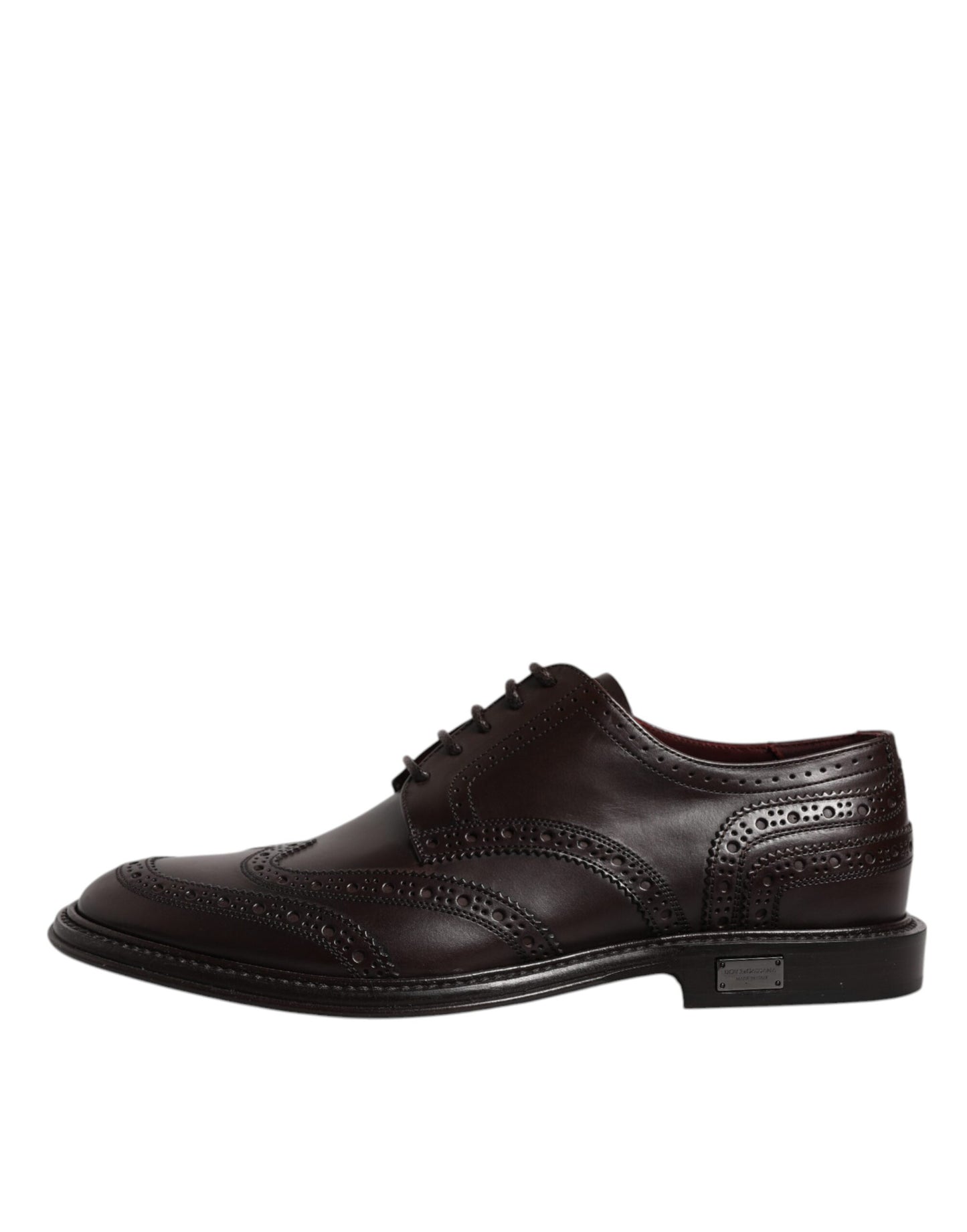 Dolce &amp; Gabbana – Braune Derby-Schuhe aus Leder mit Flügelkappe und Schnürung für formelle Anlässe
