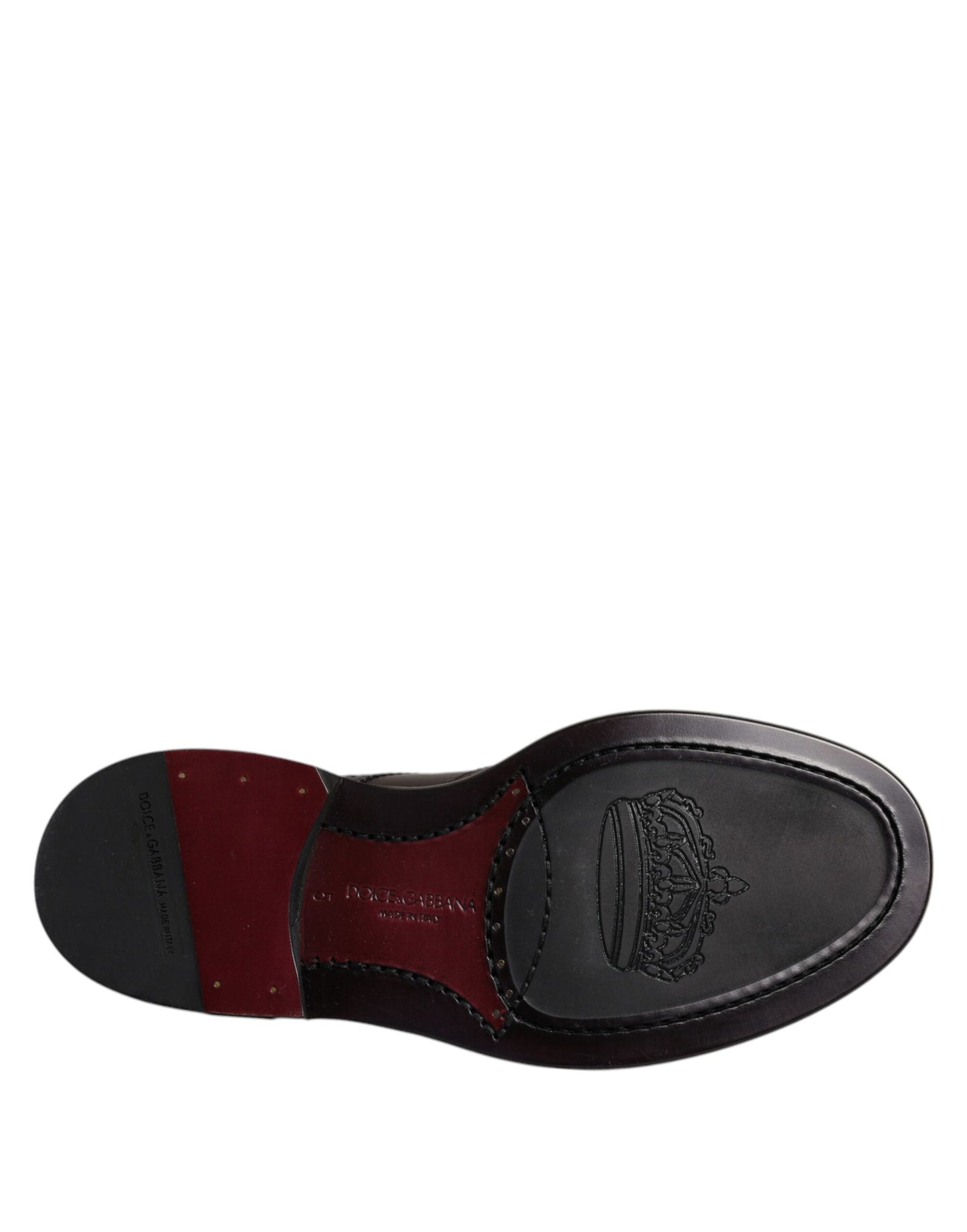 Dolce &amp; Gabbana – Braune Derby-Schuhe aus Leder mit Flügelkappe und Schnürung für formelle Anlässe