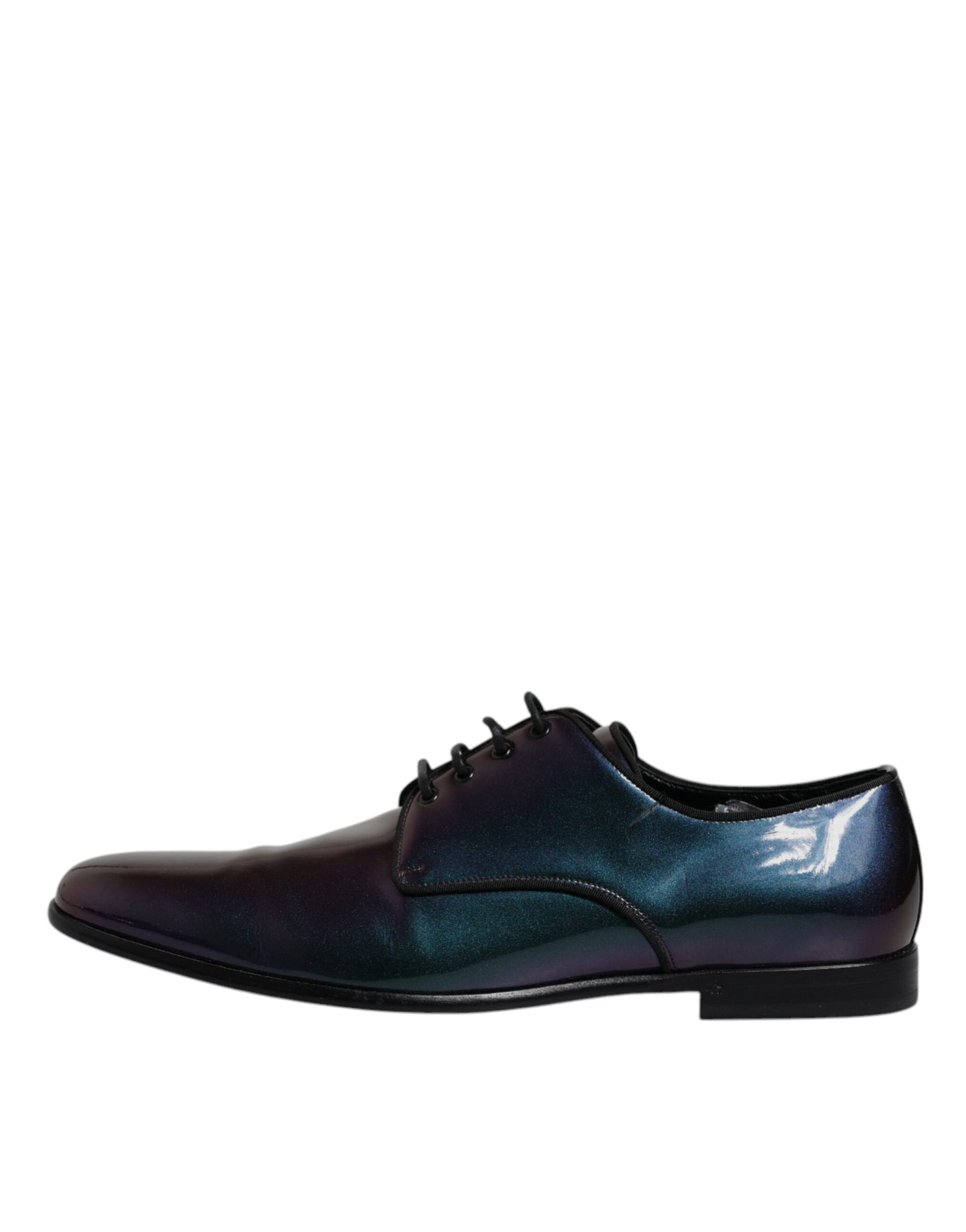 Dolce &amp; Gabbana – Mehrfarbige Derby-Schuhe aus Lackleder mit Pfauenmuster für Herren