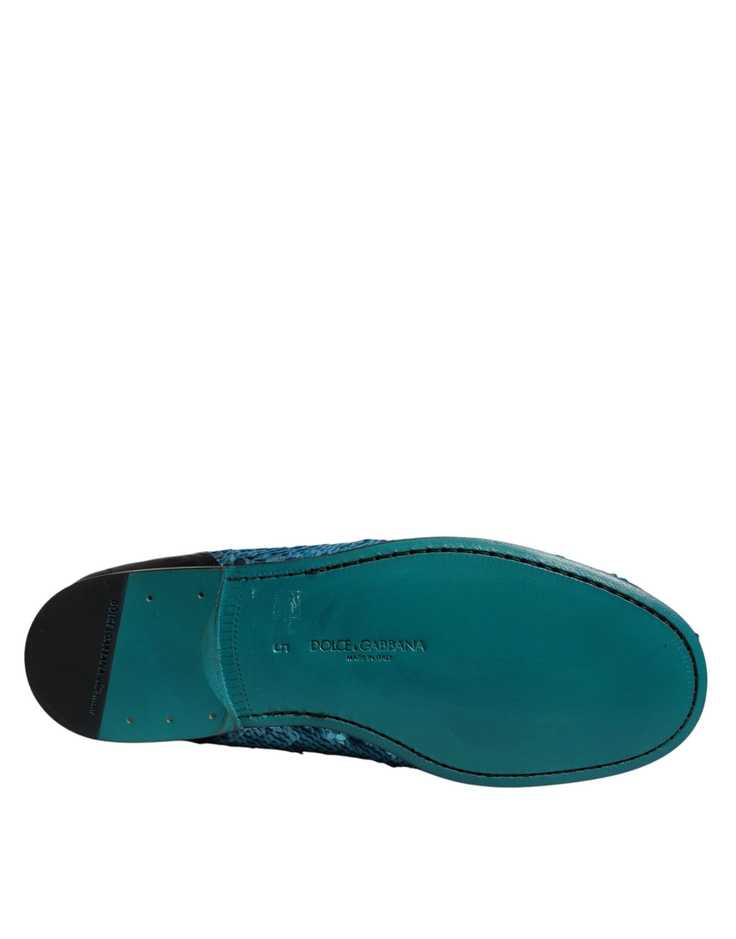 Dolce &amp; Gabbana – Blaue Loafer mit Pailletten für formelle Anlässe
