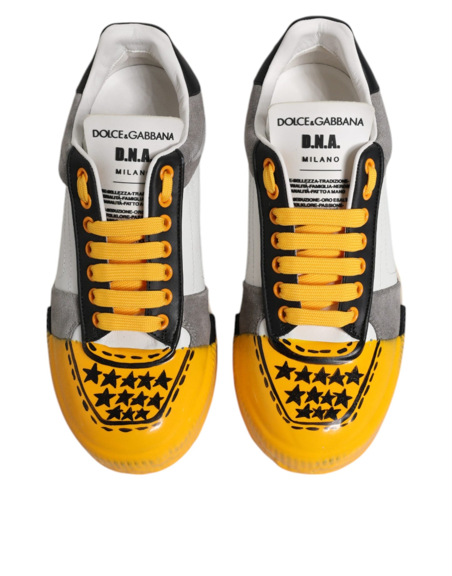 Dolce &amp; Gabbana Mehrfarbige DNA Low Top Sneakers aus Leder