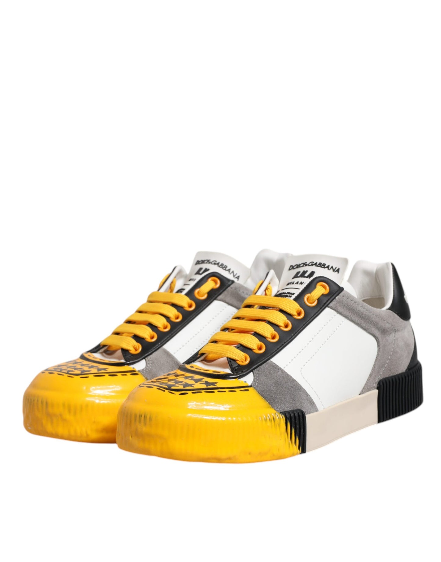 Dolce &amp; Gabbana Mehrfarbige DNA Low Top Sneakers aus Leder