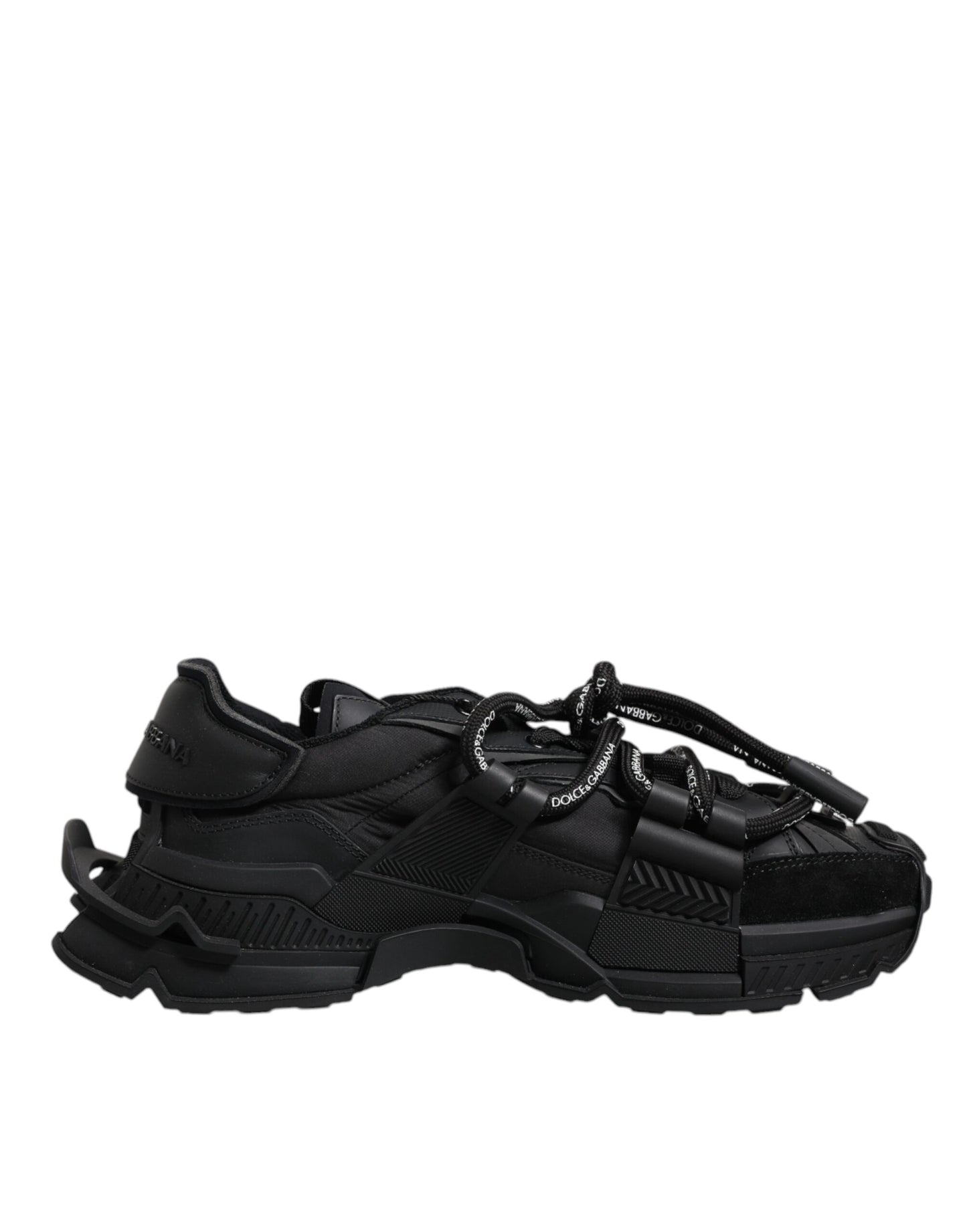 Dolce &amp; Gabbana – Schwarze Low-Top-Sneaker mit Schnürung im Space-Stil