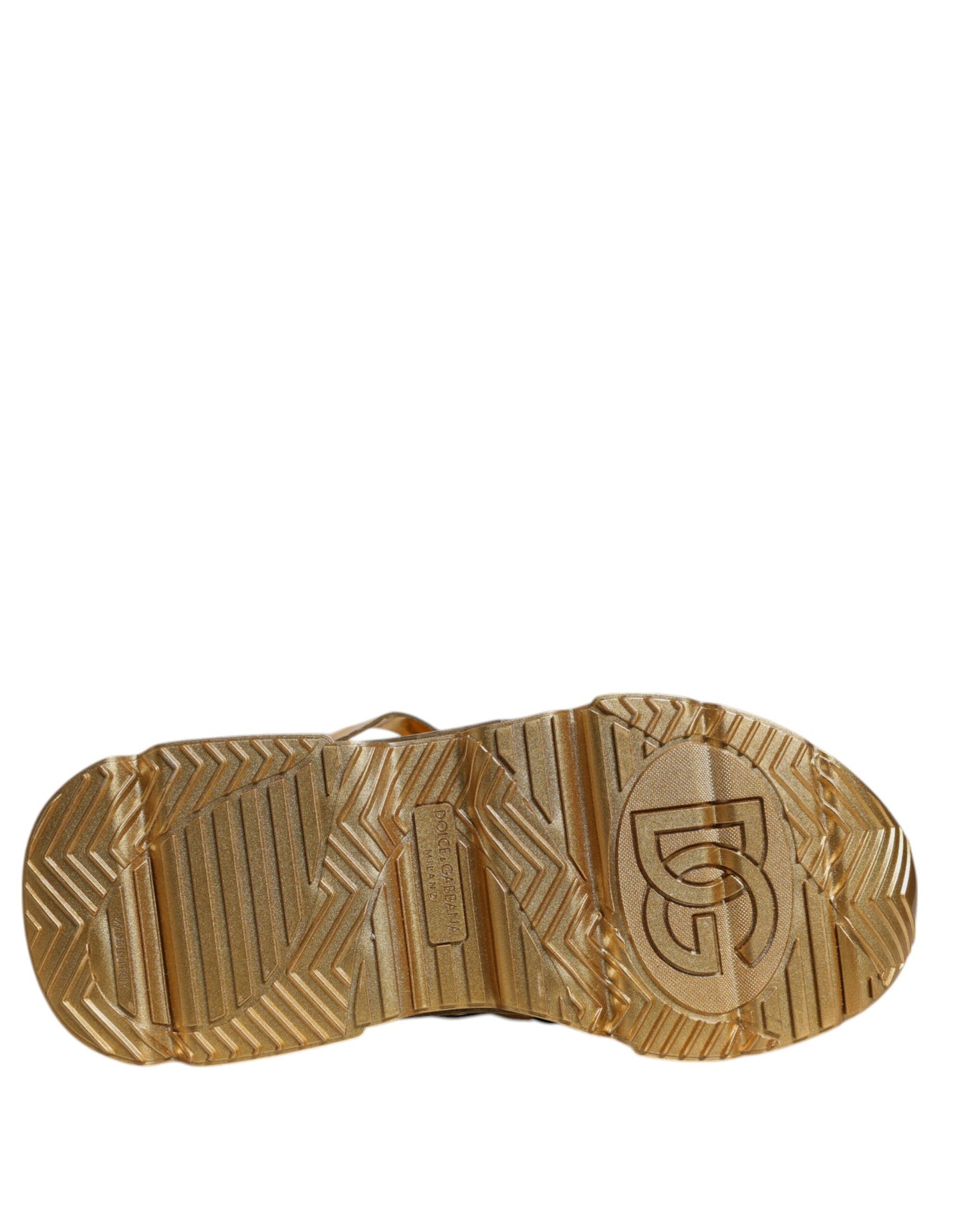 Dolce &amp; Gabbana Gold Daymaster Leder Low Top Sneakers Schuhe