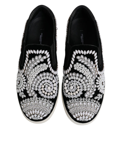 Dolce &amp; Gabbana – London – Schwarze Slipper für Herren mit Verzierung
