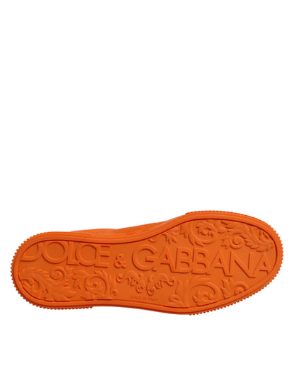 Dolce &amp; Gabbana Orange Miami Leder Low Top Sneakers Schuhe