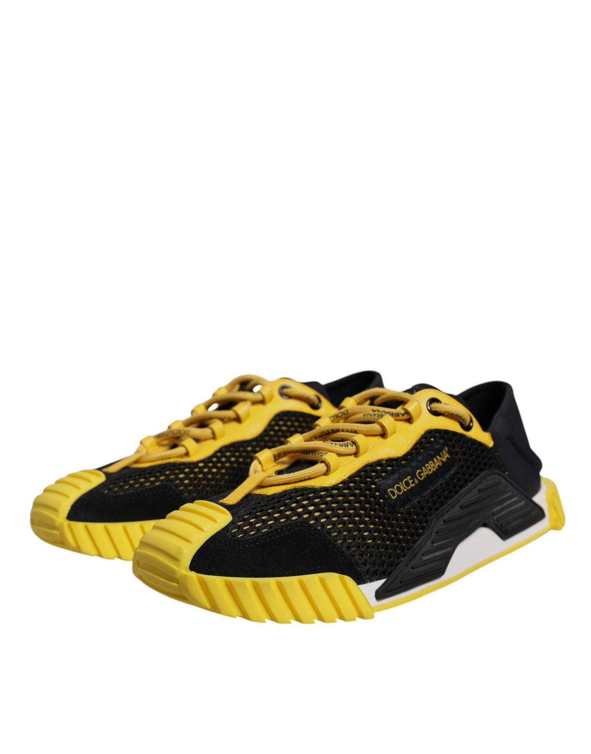 Dolce &amp; Gabbana Schwarz Gelb Low Top NS1 Sneakers Schuhe