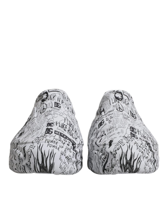 Dolce &amp; Gabbana Daymaster Sneakers in Weiß und Schwarz mit Graffiti-Motiv