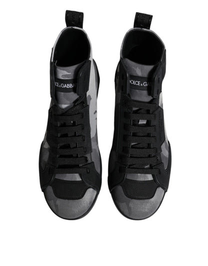 Dolce &amp; Gabbana Multicolor Camouflage High Top Sneakers Schuhe