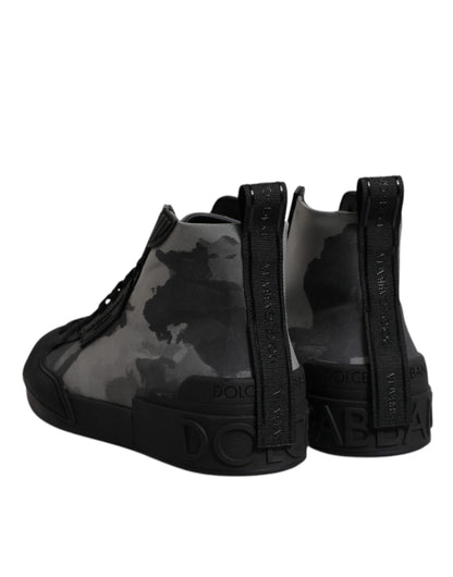 Dolce &amp; Gabbana Multicolor Camouflage High Top Sneakers Schuhe