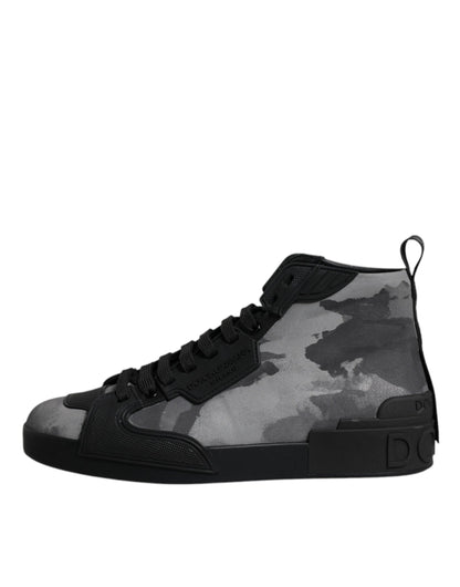 Dolce &amp; Gabbana Multicolor Camouflage High Top Sneakers Schuhe