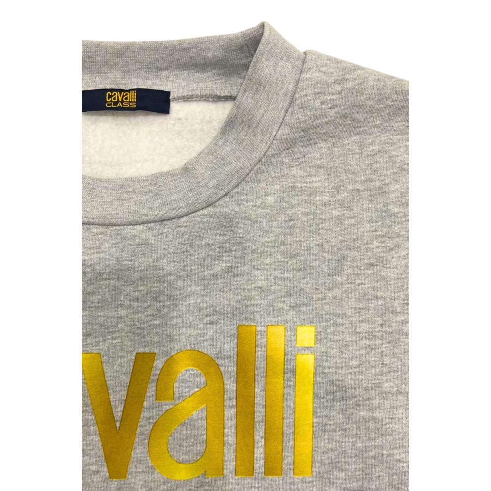 Cavalli Class Grauer Polyester Herren Hoodie