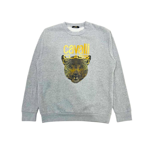 Cavalli Class Gray Polyester Women Hoodie