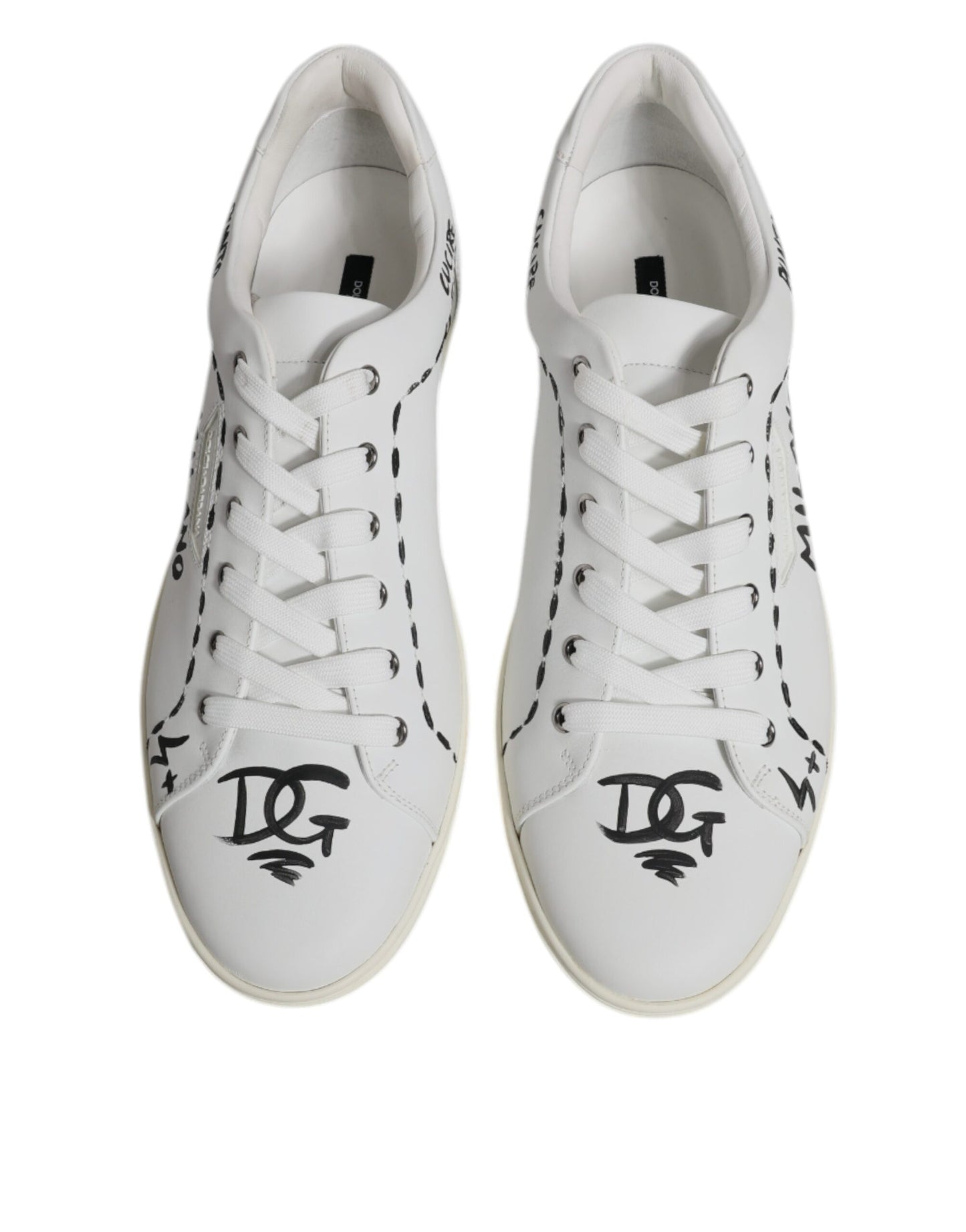 Dolce &amp; Gabbana Weiße Leder Milano Low Top Sneakers Schuhe