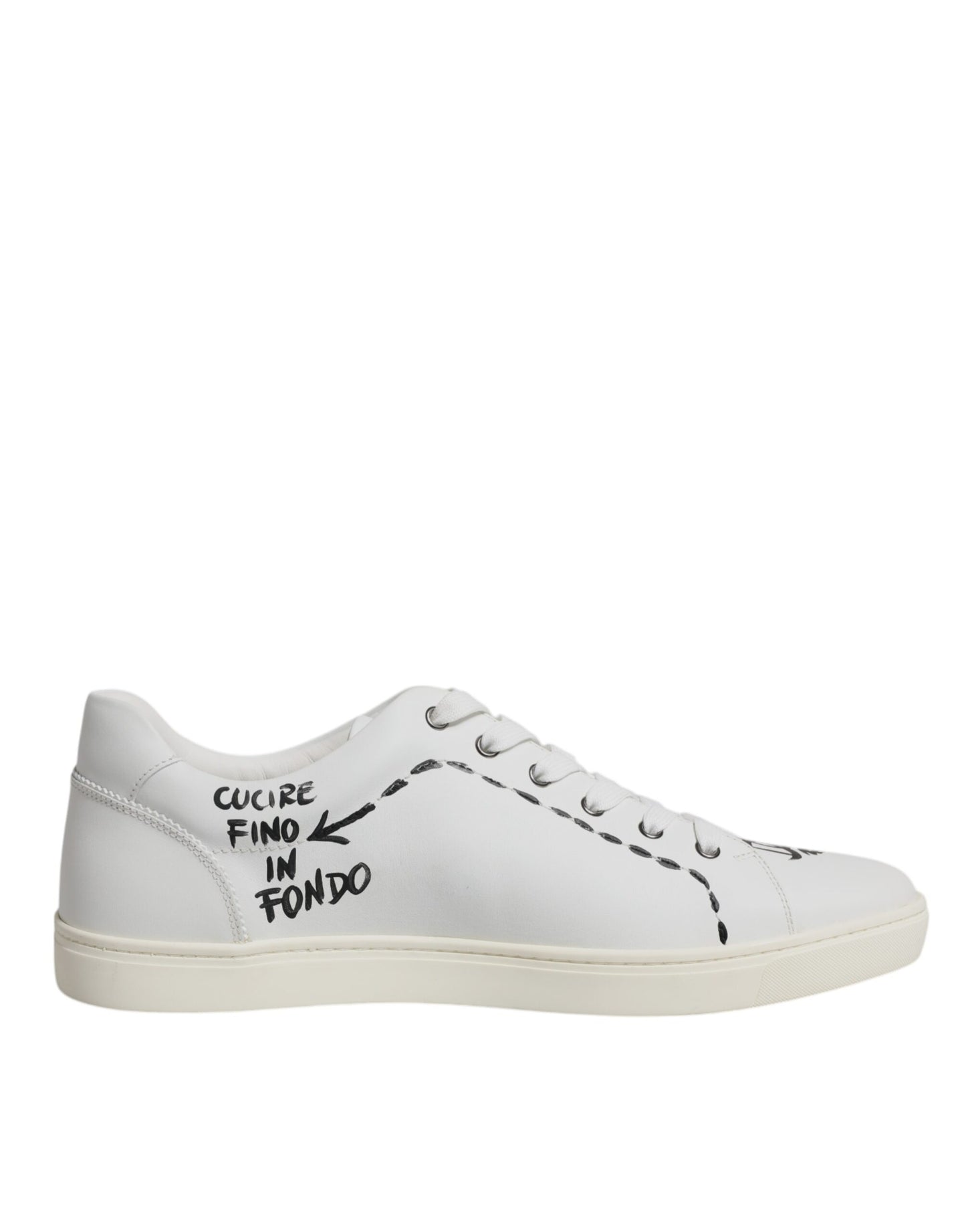Dolce &amp; Gabbana Weiße Leder Milano Low Top Sneakers Schuhe