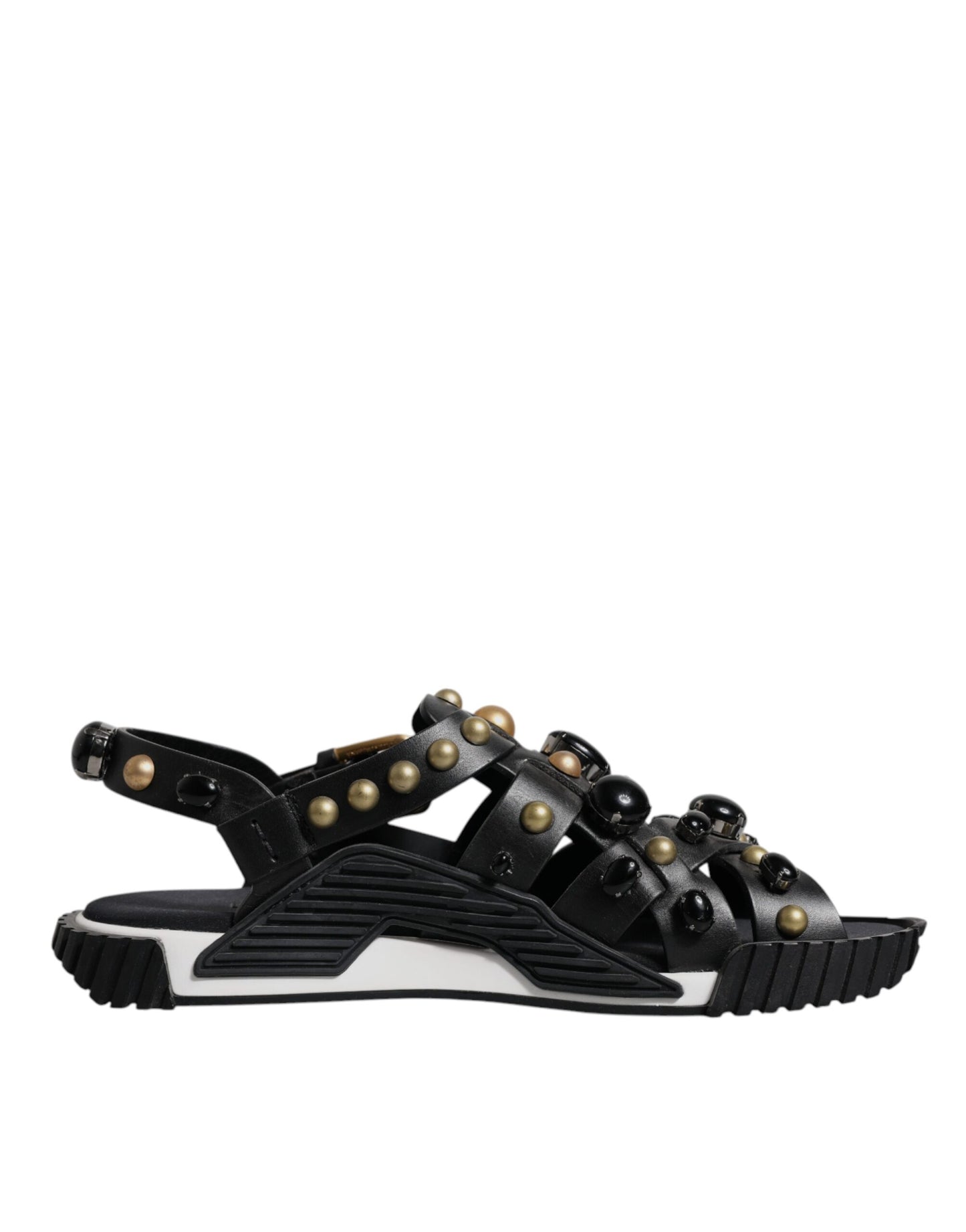 Dolce &amp; Gabbana – Sandalen mit Nieten aus schwarzem Leder