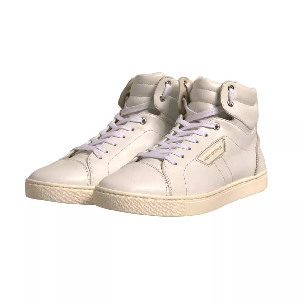 Dolce &amp; Gabbana – Weiße High-Top-Sneaker mit London-Logo