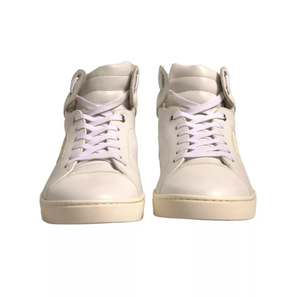 Dolce &amp; Gabbana – Weiße High-Top-Sneaker mit London-Logo