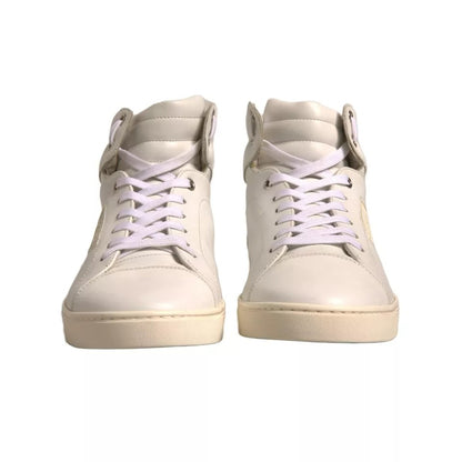 Dolce &amp; Gabbana – Weiße High-Top-Sneaker mit London-Logo
