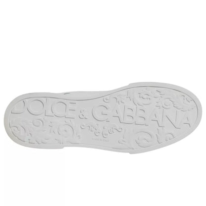 حذاء سنيكرز دولتشي آند غابانا ميلانو من الجلد باللون الأبيض والأخضر