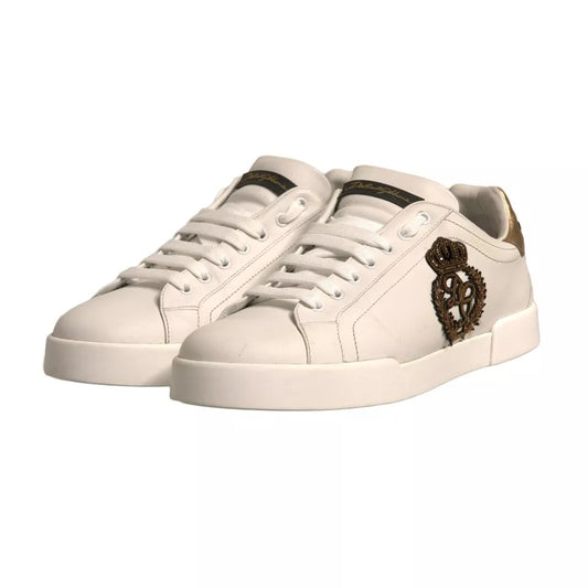 Dolce &amp; Gabbana – Portofino-Sneakers mit Kronen-Patch in Weiß