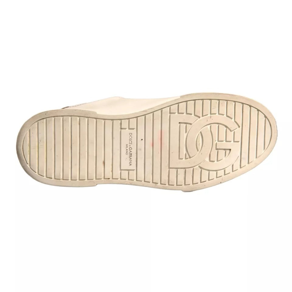 Dolce &amp; Gabbana – Portofino-Sneakers mit Kronen-Patch in Weiß