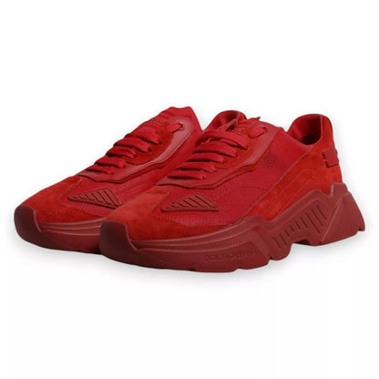 Dolce &amp; Gabbana Rote Daymaster Low Top Sneakers aus Leder