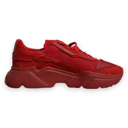 Dolce &amp; Gabbana Rote Daymaster Low Top Sneakers aus Leder