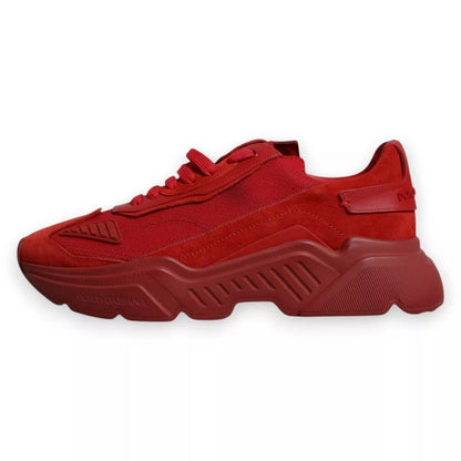 Dolce &amp; Gabbana Rote Daymaster Low Top Sneakers aus Leder