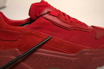 Dolce &amp; Gabbana Rote Daymaster Low Top Sneakers aus Leder