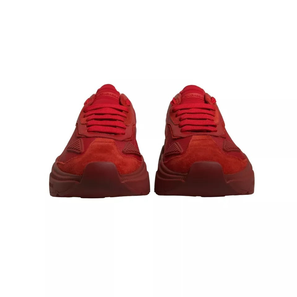 Dolce &amp; Gabbana Rote Daymaster Low Top Sneakers aus Leder