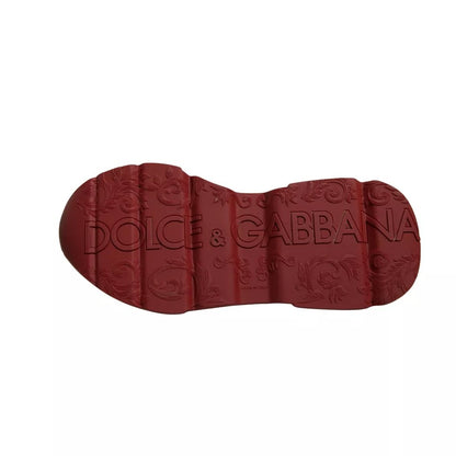 Dolce &amp; Gabbana Rote Daymaster Low Top Sneakers aus Leder