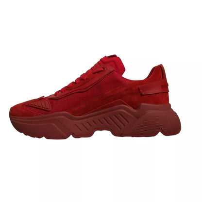 Dolce &amp; Gabbana Rote Daymaster Low Top Sneakers aus Leder