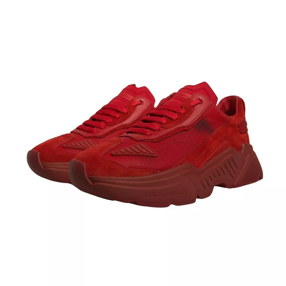 Dolce &amp; Gabbana Rote Daymaster Low Top Sneakers aus Leder