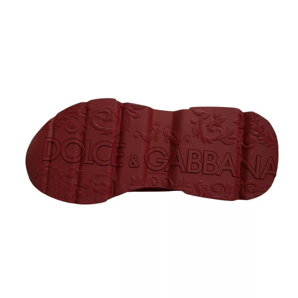 Dolce &amp; Gabbana Rote Daymaster Low Top Sneakers aus Leder