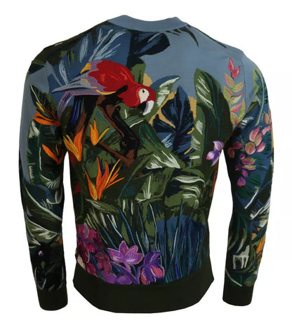 Dolce &amp; Gabbana Jungle Woll-Seidenpullover Logopullover