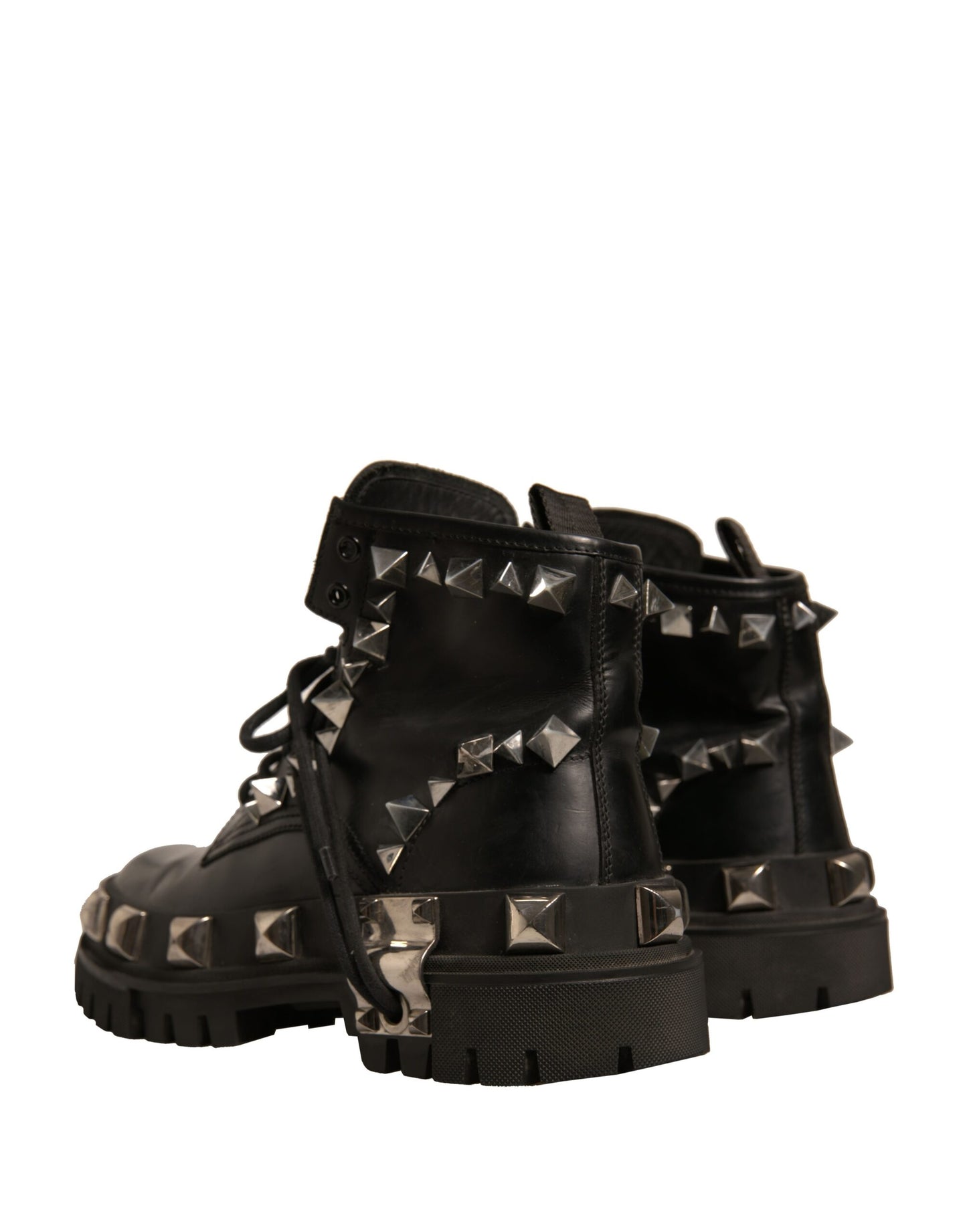 Dolce &amp; Gabbana – Trekkingstiefel aus schwarzem Leder mit Nieten