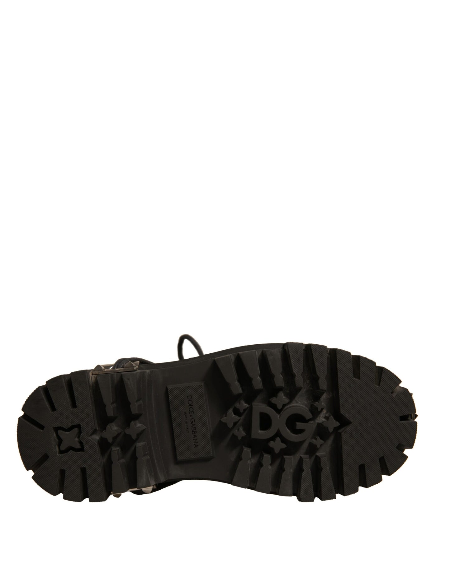 Dolce &amp; Gabbana – Trekkingstiefel aus schwarzem Leder mit Nieten