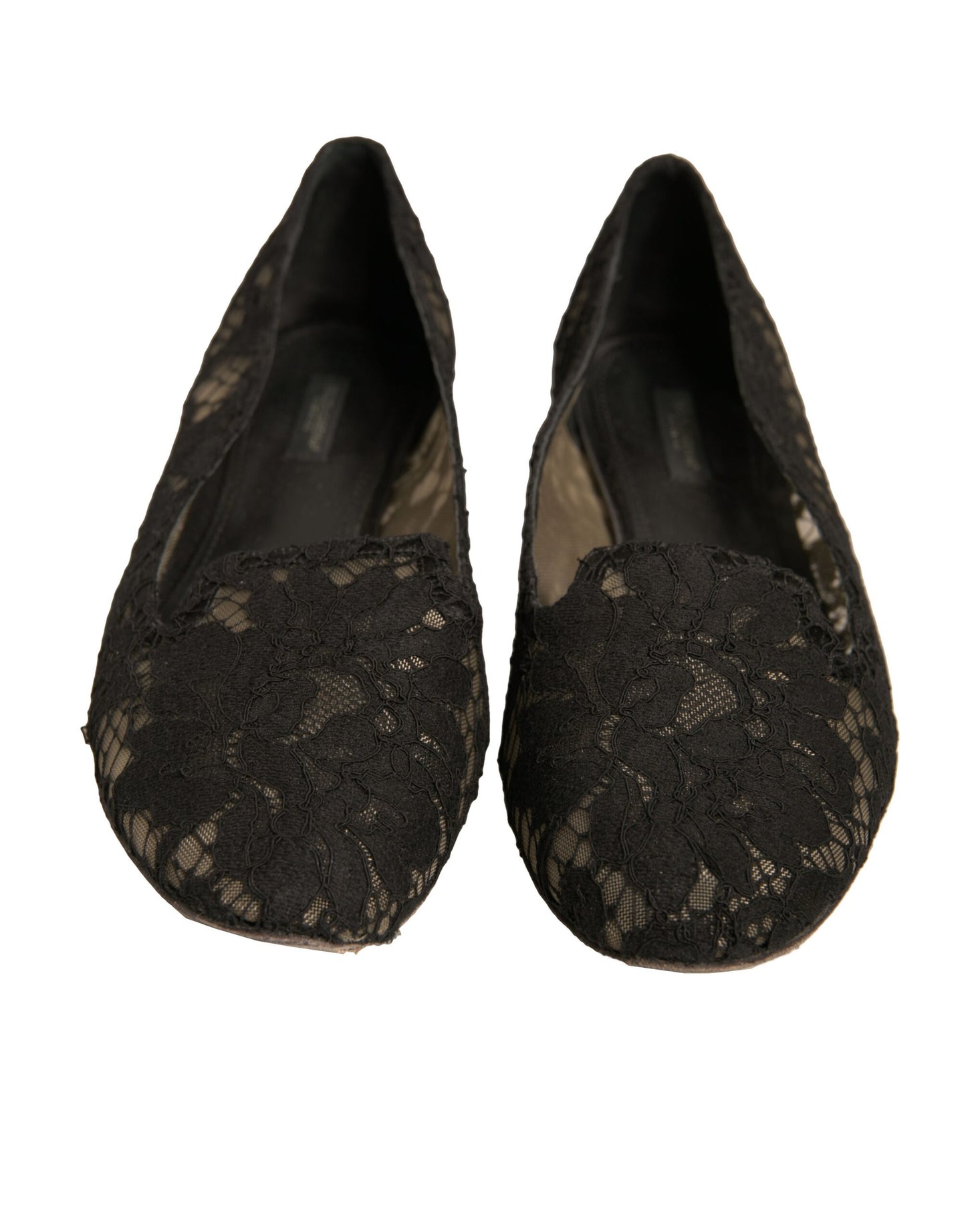 Dolce &amp; Gabbana – Schwarze Taormina-Schlupfschuhe mit Spitze