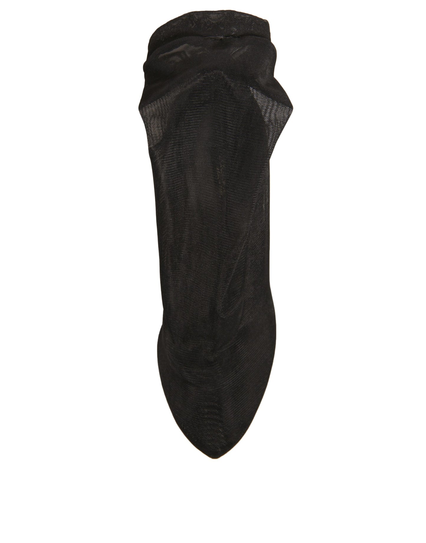 Dolce &amp; Gabbana – Schwarze Stiefel mit Absatz im Sockenstil aus Seidennetz